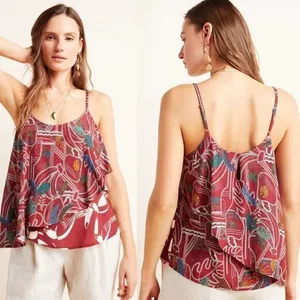Anthropologie x Farm Rio Benita Cami Blouse Size S Toucans & Palm Pattern‎ thumbnail 2