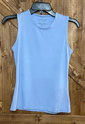 Adrienne Vittadini Women’s XS Light Blue Sleeveless Tank Top Crew Neck (9346) thumbnail 1
