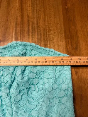 Davids Bridal Women’s Mint Green Maxi Dress Strapless Lace Top Flowy Size 16 thumbnail 4