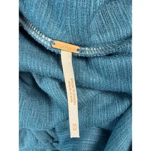 Free People Womens Teal Blue Cowl Neck Ruched Drawstring Mini Dress Size M thumbnail 5