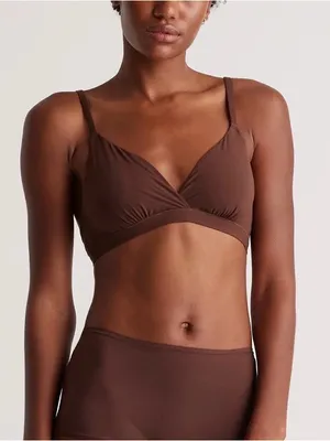 Quince Beige Second Skin Crossover Bralette - Small thumbnail 4