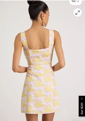 Lulu’s mini floral dress. Cocktail dress. Worn once. Size large square neck. thumbnail 2