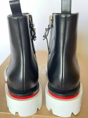 CHRISTIAN LOUBOUTIN Maxi Calfskin Red Sole Ankle Boots Eur 38/ US 8 thumbnail 2
