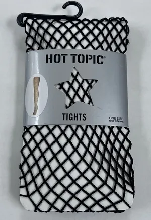Tights 1 each: Hot Topic Black Fishnets, Hue Control Top Sheer Cable Black SZ 1 thumbnail 1