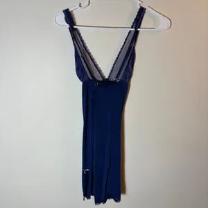Victoria's Secret Navy‎ Blue Lace Trim Cami Slip Dress S/P thumbnail 3