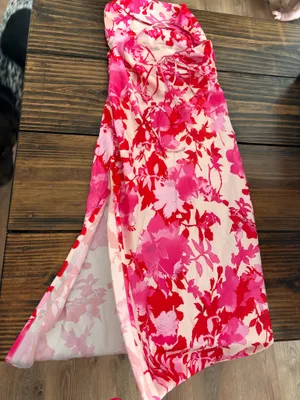 Hello Molly Semi-formal Dress | floral | pink and red | XS thumbnail 9