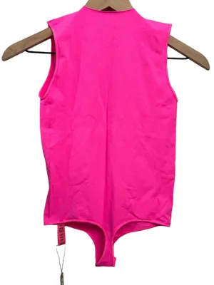 SKIMS ESSENTIALS CREWNECK SEAMLESS BODYSUIT in PINK HIGHLIGHTER NEW S/M thumbnail 2