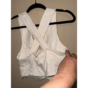 Abercrombie‎ & Fitch Cream Linen Cross Back Tailored Vest S Minimalist thumbnail 3