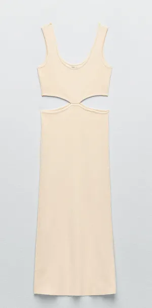 ZARA nwt ribbed knit cut out midi dress thumbnail 5