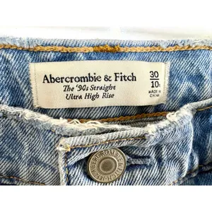 Abercrombie & Fitch The 90s Straight Ultra High Rise Blue Denim Jeans Size 30 10 thumbnail 3