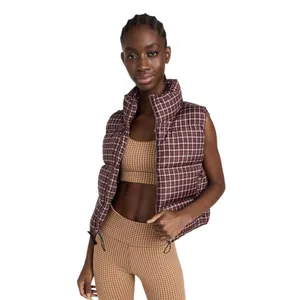 Madewell Cropped Puffer Vest in Plaid Size Medium thumbnail 6