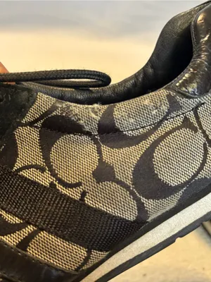 Coach Katelyn Black and Gray Canvas Signature Logo Sneakers size 7.5 thumbnail 8