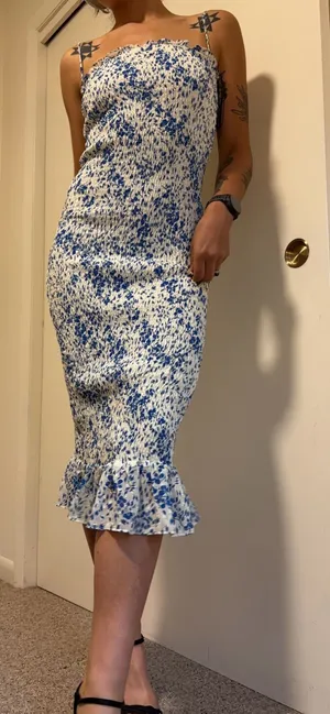 Rumor Boutique LF Floral blue and white sundress thumbnail 1