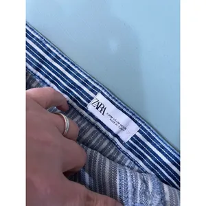 Zara Blue Stripe Strapless Denim Tube Y2K Mini Dress‎ Size Medium thumbnail 5