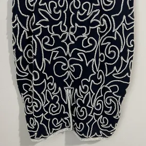 Vtg 80's Stenay Silk Dress Women's 6 Beaded Evening Cocktail‎ Party Sheath Black thumbnail 6