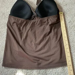 Lands'‎ End Brown Halter Tankini Top Padded V-Neck Swimwear Size 18 398468 thumbnail 4