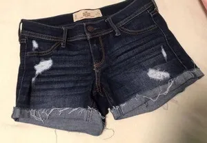 Hollister Midi rise dark wash denim shorts thumbnail 2