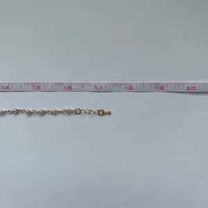 Gold Pearl Chain Pendant Necklace thumbnail 4