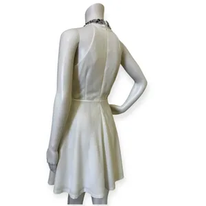 Lulus White Halter Neck Fit Rhinestone Flare Dress - Elegant Women's Party Dress thumbnail 7