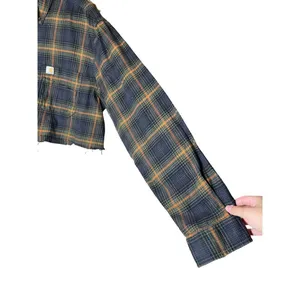 Carhartt Relaxed Fit Plaid‎ Cropped Long Sleeve Button Down Shirt Size XL thumbnail 3