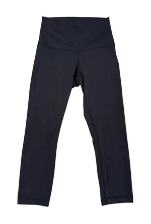 Lululemon Fold Over Leggings‎ Women 4 Black Good High Rise Crop Yoga Activewear thumbnail 1