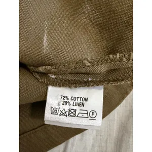 Dries Van Noten Blouse Top Womens 6 Olive Green Cotton Linen Zip Back Darted thumbnail 6