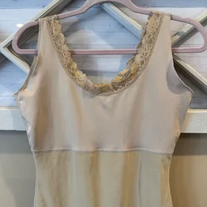 Spanx Women's L Beige Knee Length‎ Lace Trim Shape Wear Slip Dress Large thumbnail 2