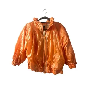 Neon Polyurethane Zip Up Puffer Small Orange thumbnail 2