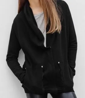 Wilfred Free Cardigan Women‎ Small Brown Cozycore Shawl Collar Hooded Fleece thumbnail 1
