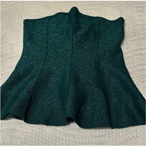Anthropologie Pilcro Sparkling Dark Green staples Top size Large thumbnail 2