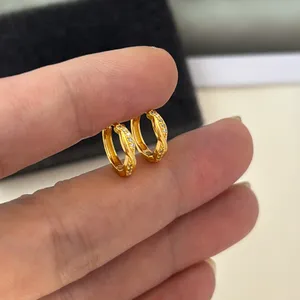 13mm CZ Small Hoop Earrings for Men Women Streetwear Punk Hip Hop Unisex Earring thumbnail 6