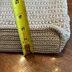 The Sak Woven Top ZIp closure Crotchet Bag cream thumbnail 11
