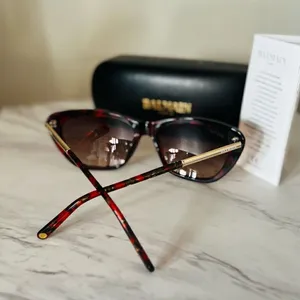 BALMAIN 56mm Modified Cat Eye Sunglasses, Polarized, Designer, Red Tortoise, NWT thumbnail 12