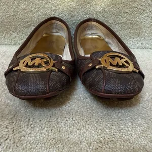 Michael Kors Fulton Moccasin Ballet Flats Brown Logo Monogram Women‎ 8M thumbnail 3