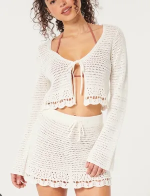 Hollister Crochet Coverup Set thumbnail 1