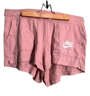 Nike Women's Large Shorts Light Pink White Heathered Organic Cotton 3" Inseam thumbnail 1