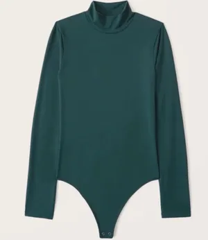 Abercrombie Soft A&F Bodysuit Womens XS Green Long Sleeve thumbnail 1