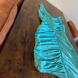 Turquoise blue/green ruched dress Blue thumbnail 6