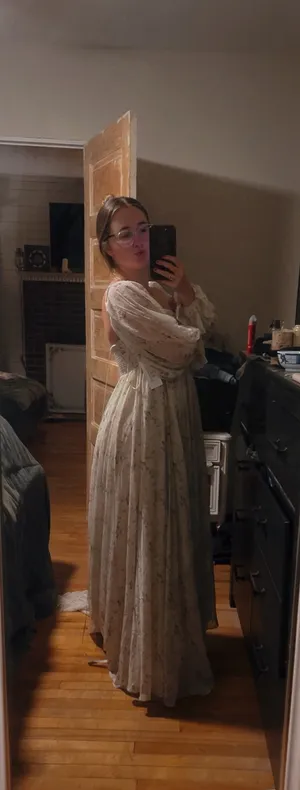 Worth Collective Delilah Mack Dress With Train in Blush thumbnail 3
