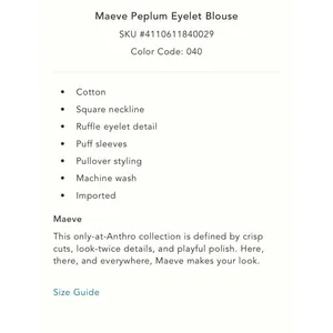 Anthropologie Maeve Peplum Eyelet Blouse thumbnail 5