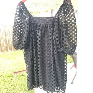 KIMCHI BLUE UO Moe Dot Lace Babydoll Mini Dress S thumbnail 12