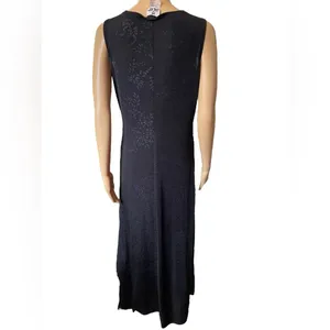 Jalate Vintage 90s Black Gray Holographic Goth Witchy Vampy Floral Maxi Dress thumbnail 6