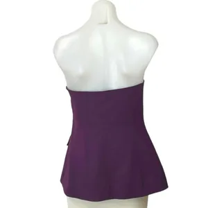 Aritzia Babaton Purple Strapless Tube Bandeau Button Up Peplum Blouse Top Size M thumbnail 5