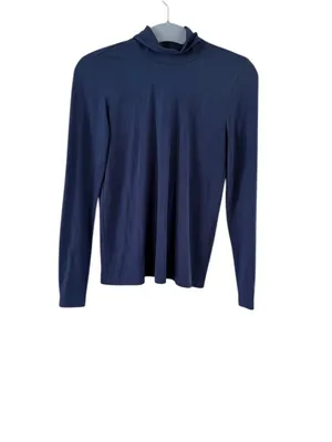 Women's J.Crew Navy Long Sleeve Turtleneck Tee Size S thumbnail 3