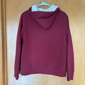 Natural Reflections Burgundy Sherpa‎ Lined Zip Up Hoodie Jacket Size Medium thumbnail 5