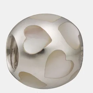 Pandora Mother of Pearl Love Me Hearts Charm 💗 thumbnail 4