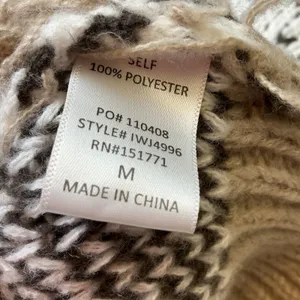 Le Lis Collection Womens Fair Isle Quarter Zip Sweater Tan‎ Brown Nordic M thumbnail 10