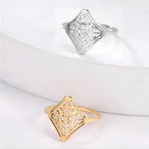 14k White Gold Plated 316L Cut Out‎ Filigree Ring, Size 6 thumbnail 13