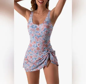 Eomenie One Piece Swimdress Swimsuits for Women Tummy Control Swim Dresses Skirt Bathing Suit thumbnail 2