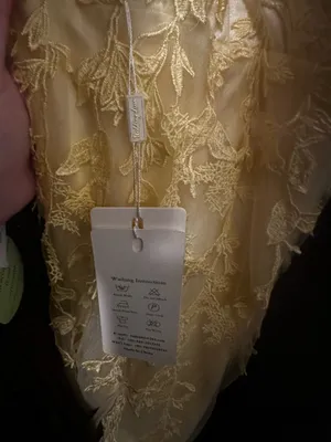 Yellow Lace Prom Dress with Corset Back – Approx. Size 6 (NWT) thumbnail 4
